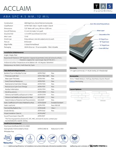 Specification Sheet Thumbnail