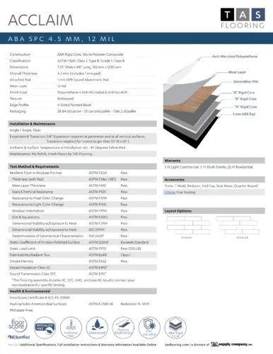 Specification Sheet Thumbnail