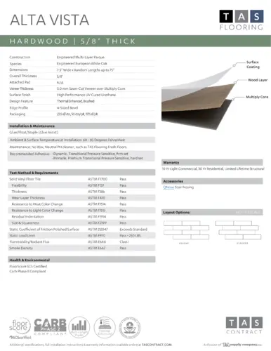 Specification Sheet Thumbnail